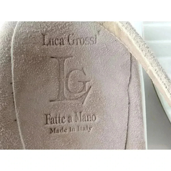 Luca Grossi Womens Sandals Beige Suede Open Toe Slingback Buckle Size 40 - Picture 9 of 10